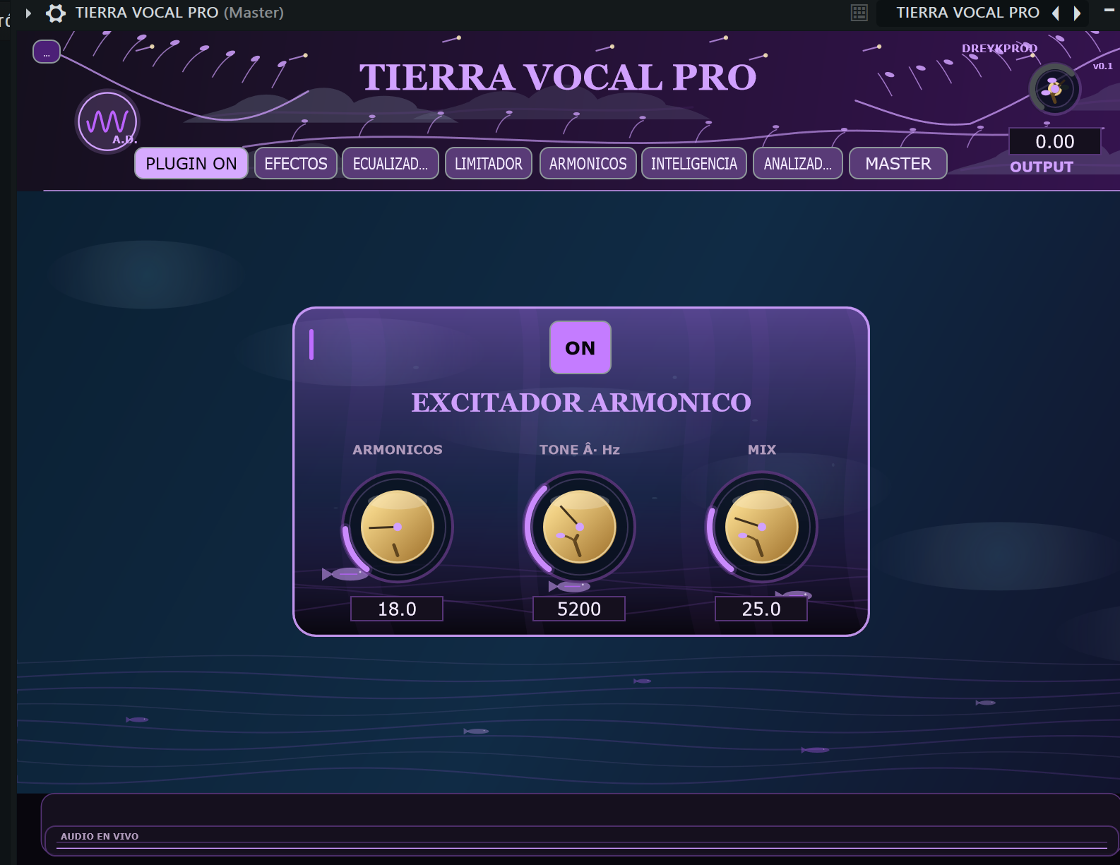 Armónicos en TIERRA VOCAL PRO